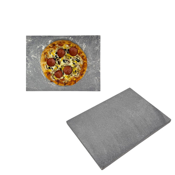 Pizza Baking Stone - Rectangular. Multi-Purpose Lava Stone for Oven & BBQ. Serving Stone.