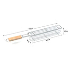 Set of 2 BBQ Vegetable Grill Baskets – Long Stainless Steel Side-Opening Design