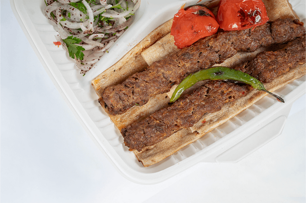 3 Compartment Large Takeaway Boxes. Square (24x24) Eco-Friendly Food Containers.