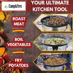 Enamelled Paella Pan. Non-Stick Carbon Steel with Silicone Handles.