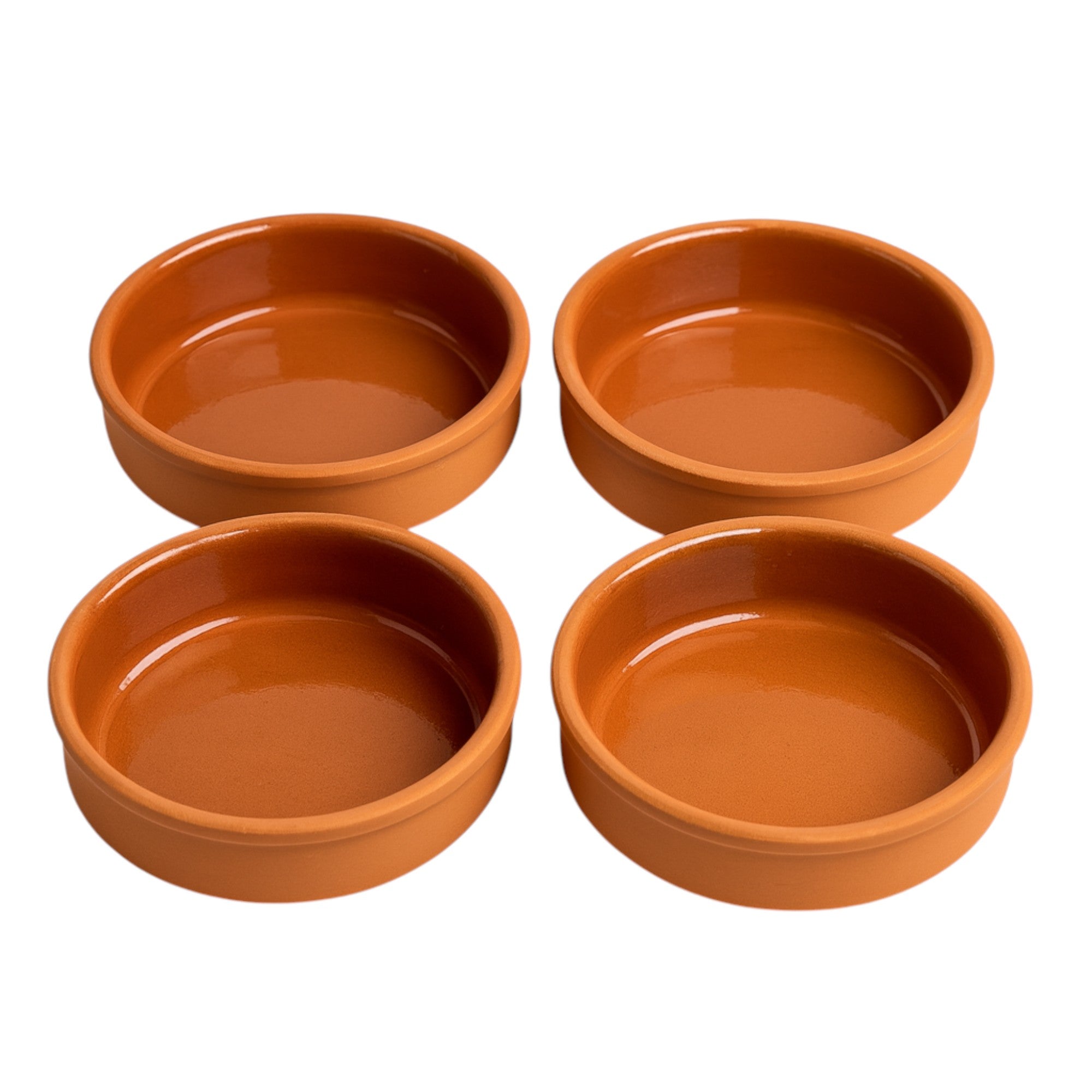 Set of 4 Terracotta Tapas Bowls Set 450ml (14.5cm) | Ovenproof Mediterranean Ramekins