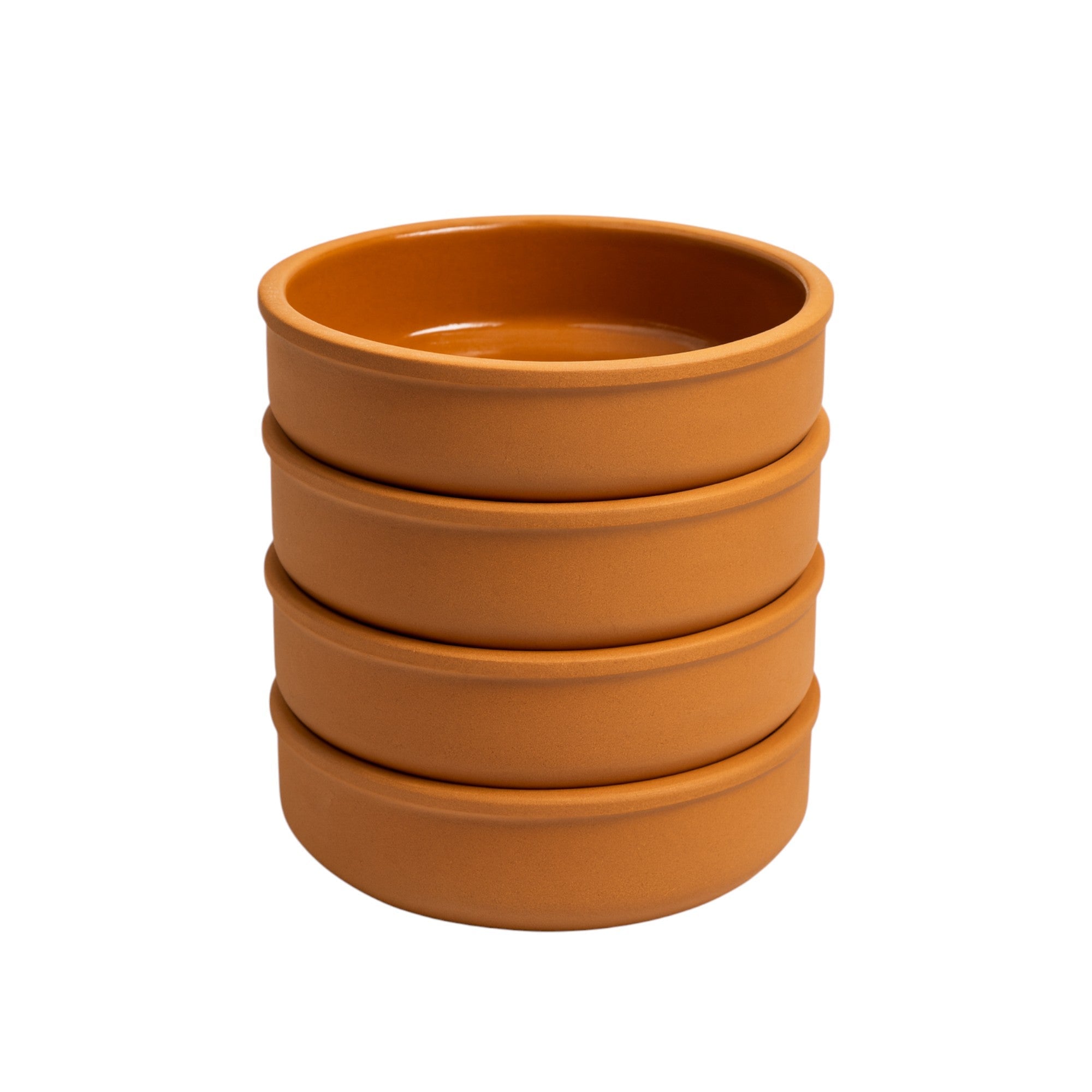 Set of 4 Terracotta Tapas Bowls Set 450ml (14.5cm) | Ovenproof Mediterranean Ramekins