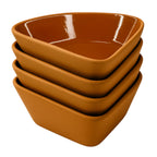 Set of 4 Terracotta Clover Serving Bowls 190ml – Rustic Tapas & Meze Ramekins