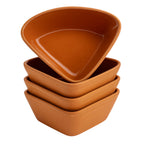 Set of 4 Terracotta Clover Serving Bowls 190ml – Rustic Tapas & Meze Ramekins