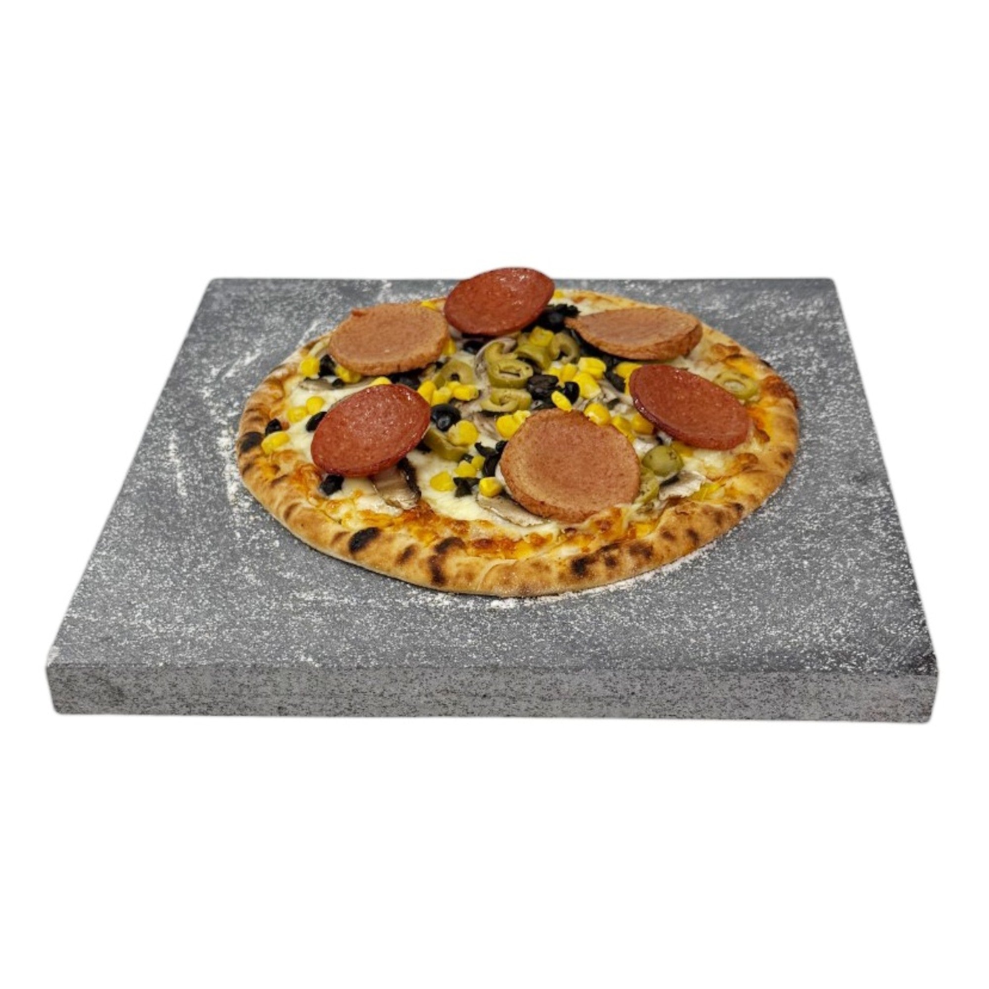 Pizza Baking Stone - Square. Multi-Purpose Lava Stone for Oven & BBQ. Serving Stone.