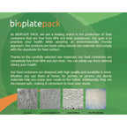 3 Compartment Large Takeaway Boxes. Square (24x24) Eco-Friendly Food Containers.