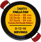 Enamelled Paella Pan. Non-Stick Carbon Steel with Silicone Handles.