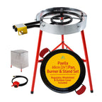 Paella Cooking Set. 20 Servings (60cm, 24") Paella Pan & Gas Burner & Tripod Stand Full Kit.