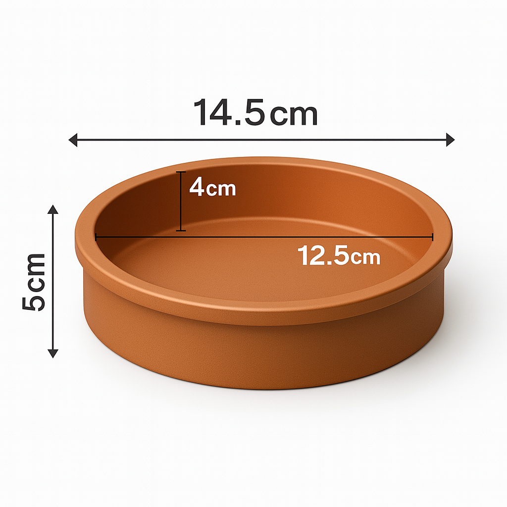 Set of 4 Terracotta Tapas Bowls Set 450ml (14.5cm) | Ovenproof Mediterranean Ramekins