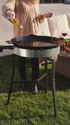 Paella Cooking Set. 14 Serving (50cm,20") – Paella Pan, Gas Burner & Tripod Stand – Full Outdoor Cooking Kit