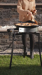 Paella Cooking Set. 14 Serving (50cm,20") – Paella Pan, Gas Burner & Tripod Stand – Full Outdoor Cooking Kit