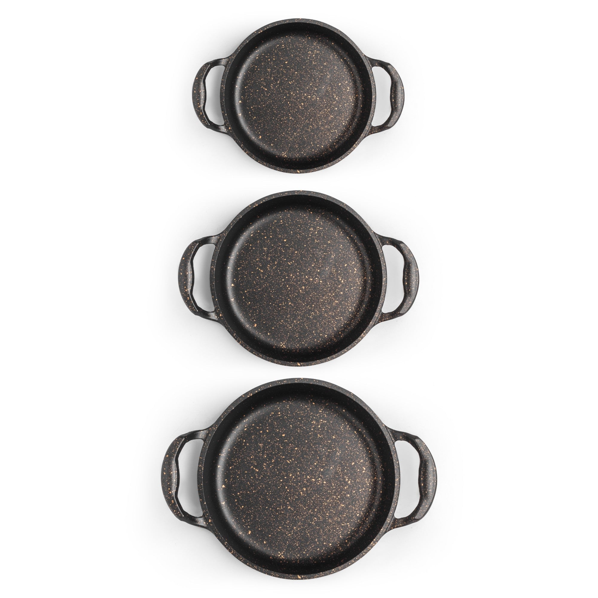 3-Piece Granite Non-Stick Frying Pan Set | Induction, Oven & Dishwasher Safe Cookware