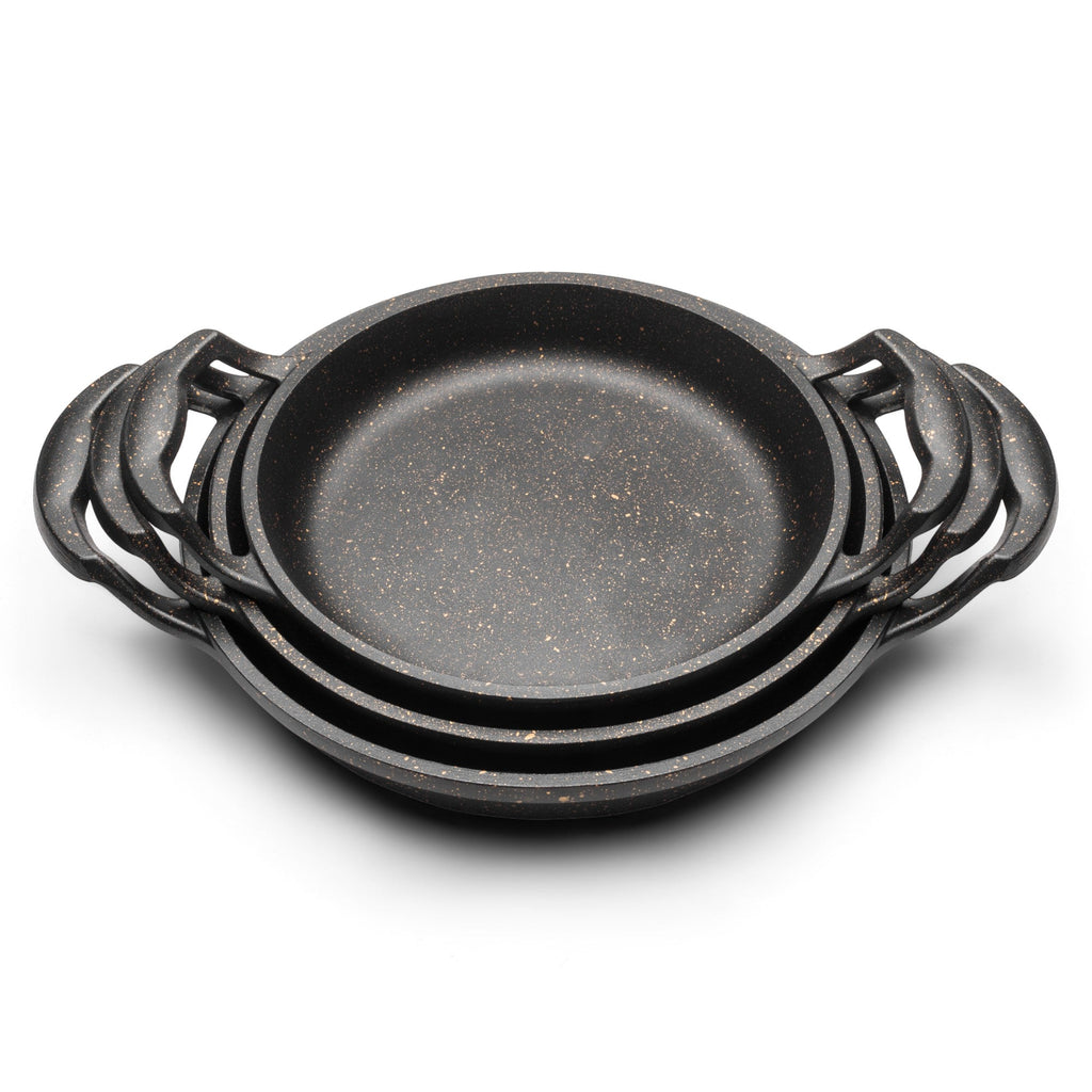 3-Piece Granite Non-Stick Frying Pan Set | Induction, Oven & Dishwasher Safe Cookware