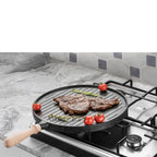35cm Double-Sided Granite Griddle Pan | Non-Stick, Oven-Safe Grill Plate with Detachable Handle